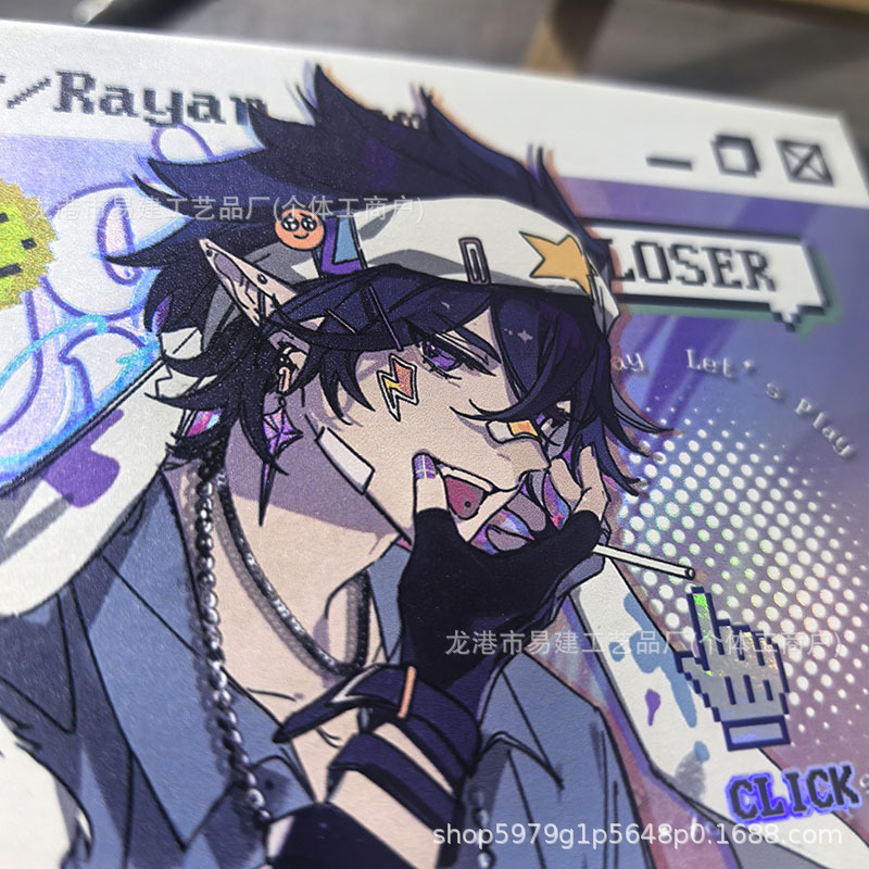 新しいファン二次元アニメーションアクリルダブルフラッシュカラー紙ポストカード装飾品二次元カードギフト|undefined