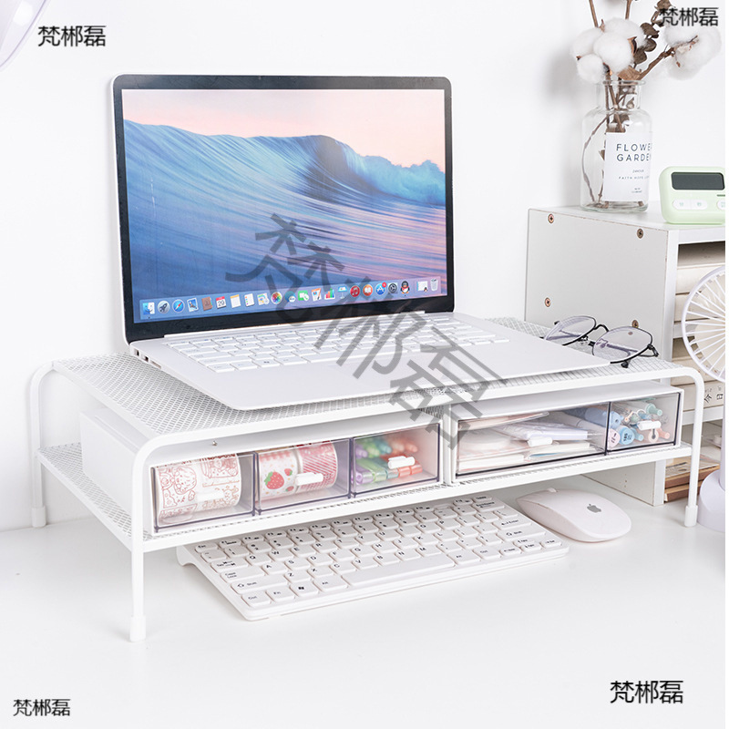 Simple Computer Monitor Elevated Office Desk Storage Ins Dormitory Installation-Free Iron Storage