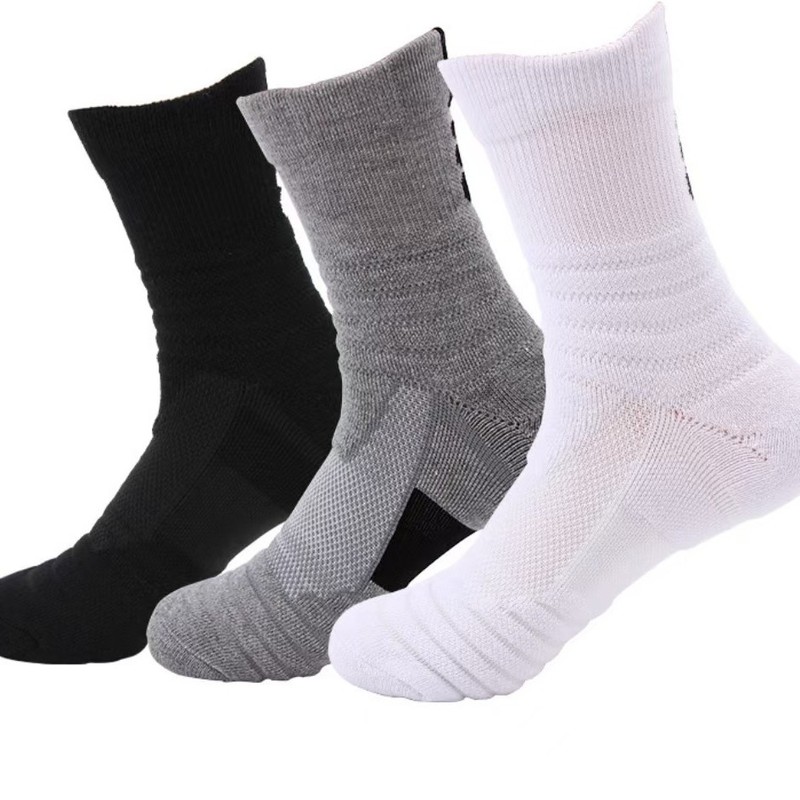 Men's mid-barrel sports socks badminton running outdoor elite socks pull wool socks sweat-absorbent non-slip basketball socks wholesale Men's mid-barrel sports socks badminton running outdoor elite socks pull wool socks sweat-absorbent non-slip basketball socks wholesale