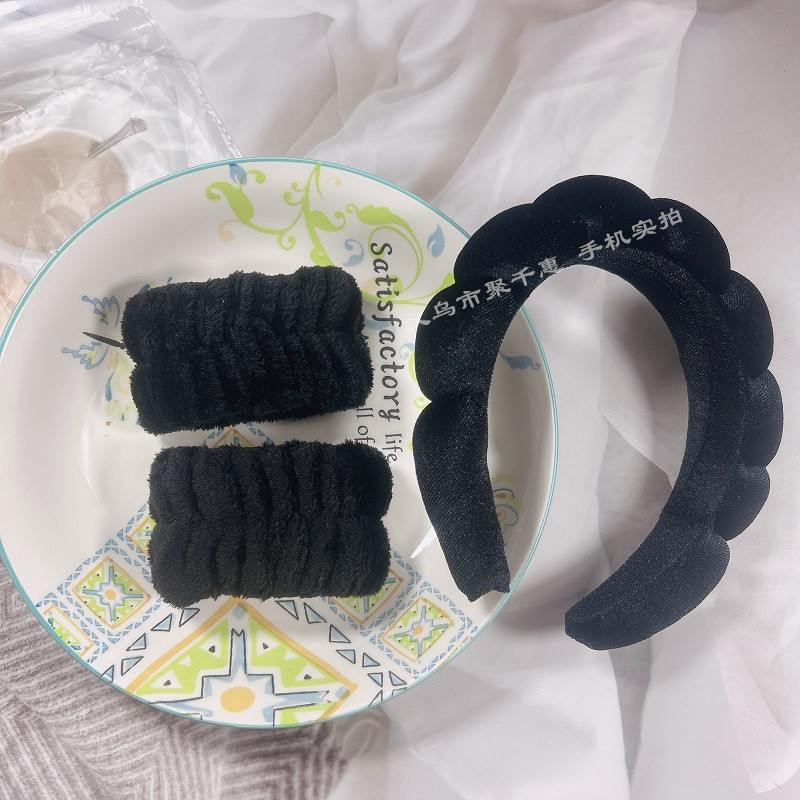 골드 벨벳 클라우드 헤어밴드 + 초음파 손목 2-블랙 (17*17*4cm 80g)