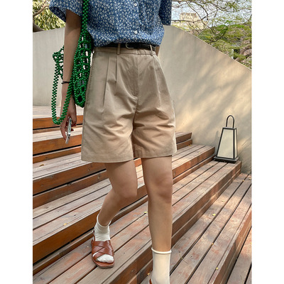 K1103810397  4月25日 10:00开售   99%棉直筒阔腿五分裤