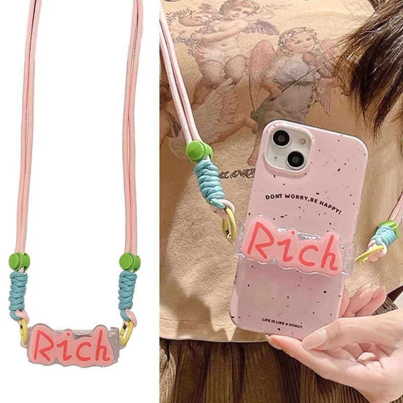 DIY Mobile Phone Back Clip Base High Elastic Adjustable Universal Transparent Back Clip Buckle Crossbody Strap Lanyard Accessories