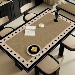 法式中古餐桌垫茶几免洗防油防水桌布家用桌面保护垫防滑皮革盖布