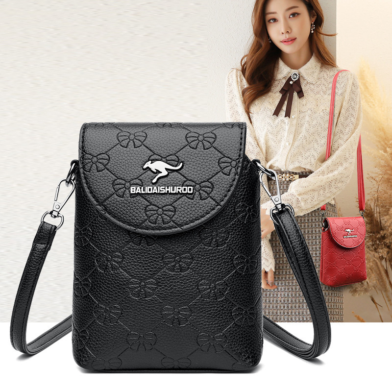Cross-border soft leather mobile phone bag female 2023 fashion women's shoulder bag Internet celebrity ins style messenger bag female simple light Cross-border soft leather mobile phone bag female 2023 fashion women's shoulder bag Internet celebrity ins style messenger bag female simple light