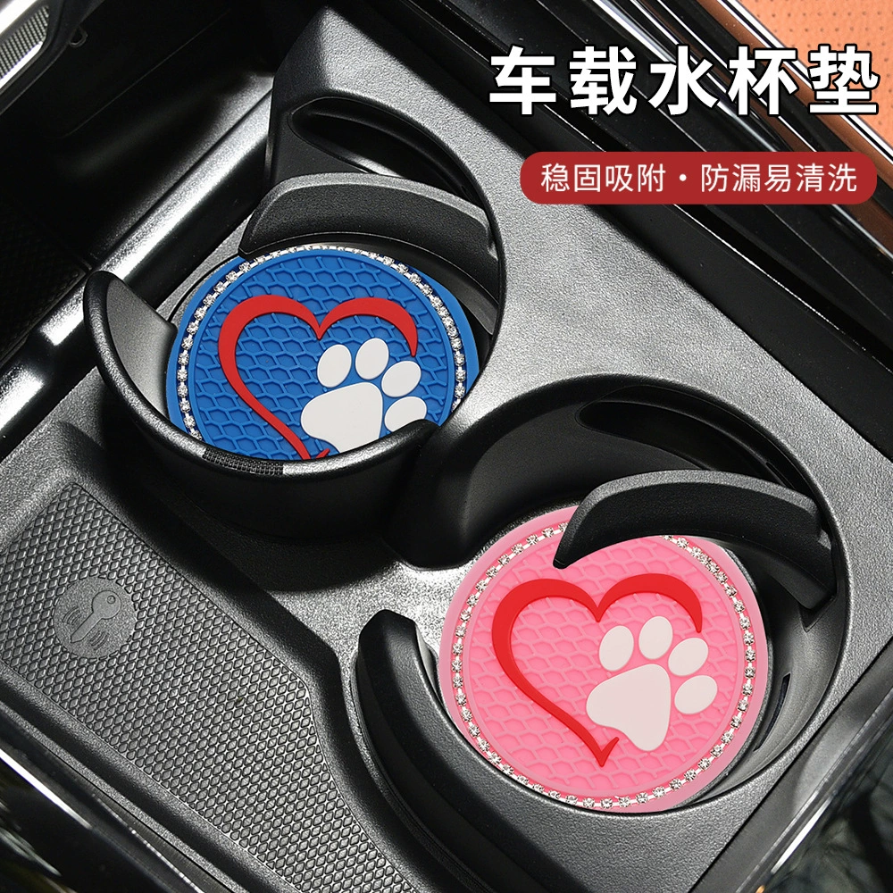 Новый стиль любовного кошачьего когтя автомобильный подстаканник водяной стакан коврик автомобильный страз водяной стакан коврик оптом