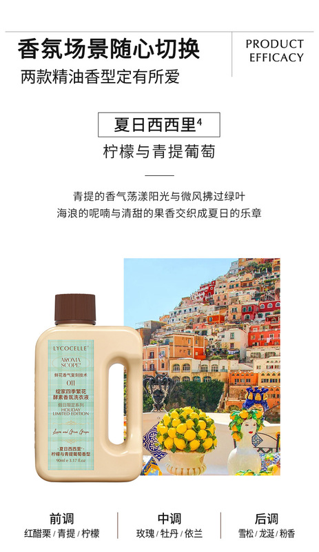 【トラベルサイズ】Xianjia Four Seasons フラワーフレグランス 洗濯洗剤 香り長持ち、殺菌、ダニ除去 ポータブルパック 90ml|undefined