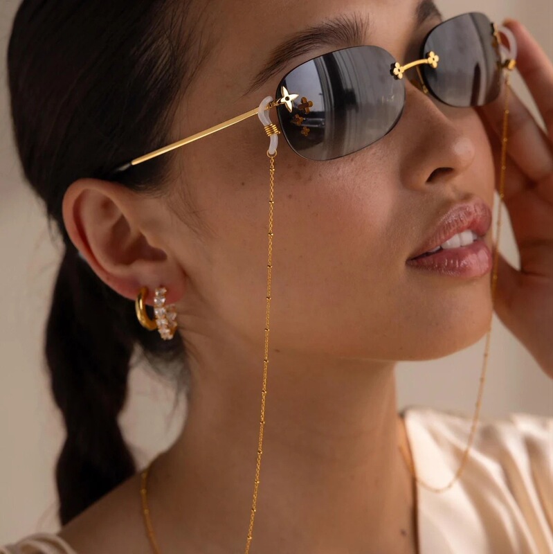 European and American Cross-Border Fashion Simple Metal Bead Chain Eyeglass Frame Personalized Trendy Hanging Chain Neck Strap Anti-Drop Accessory European and American Cross-Border Fashion Simple Metal Bead Chain Eyeglass Frame Personalized Trendy Hanging Chain Neck Strap Anti-Drop Accessory