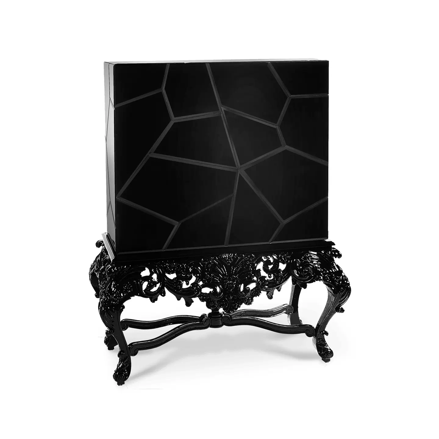 轻奢创意酒柜复古雕刻实木餐边柜高端别墅豪宅客厅储物展示收纳柜