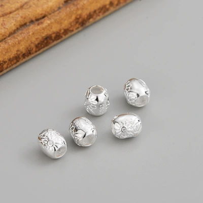 S925 Sterling Silver DIY Jewelry Accessories Silver Jewelry Auspicious Cloud Pattern Spacer Beads for Crafts and Bracelets Cloud Elements (Zərgərlik ara hissələri) - gz0002-s925