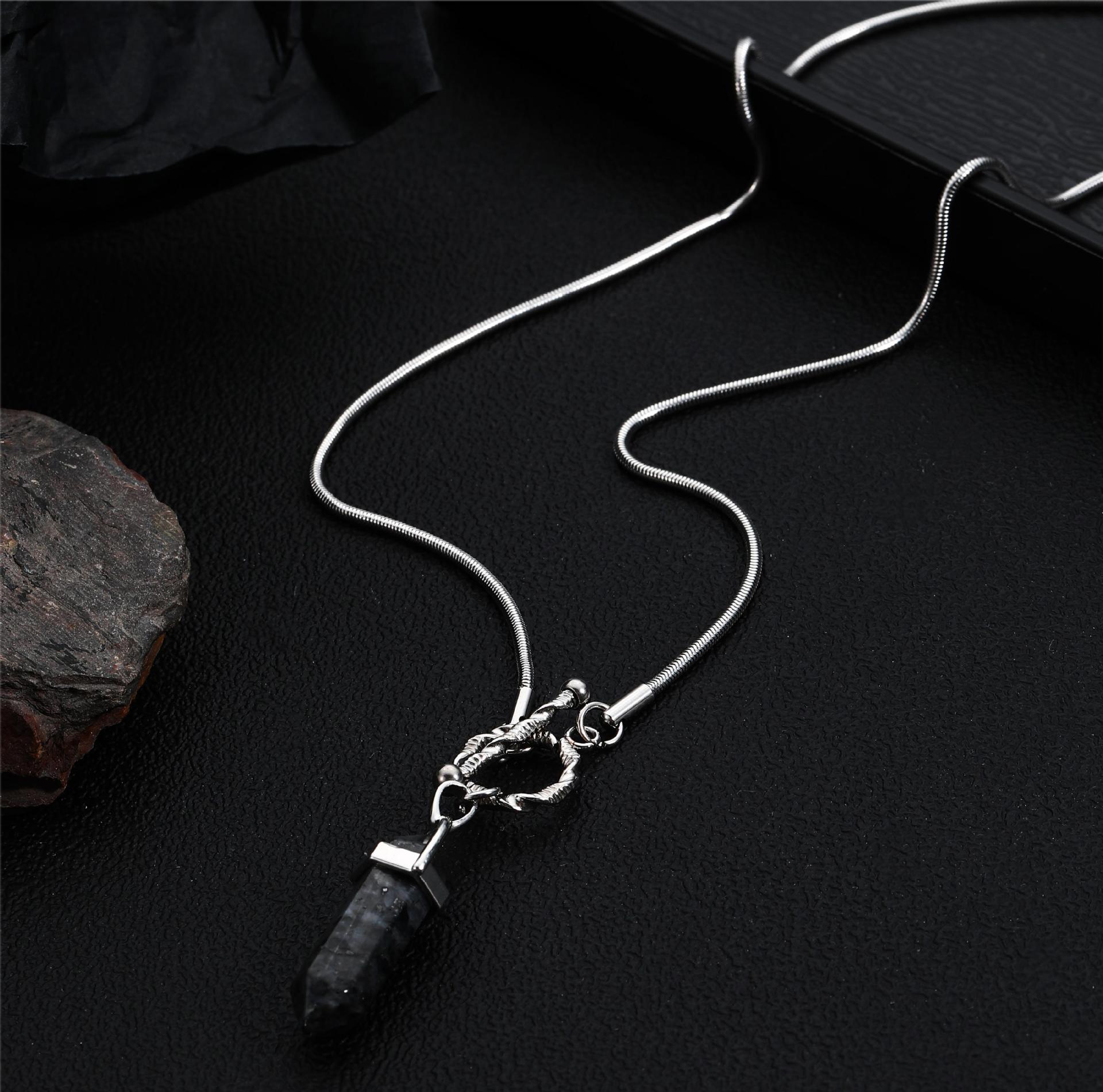 Men's Gender Polishing, Chain Design Hip-Hop Solid Color Titanium Steel Polishing Chain Men's Pendant Necklace