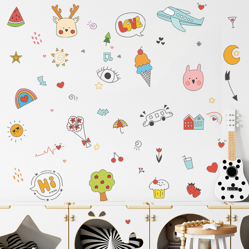 New Cartoon Animal Plant Airplane Moon Children's Bedroom Wall Stickers Wholesale Nihaojewelry display picture 4