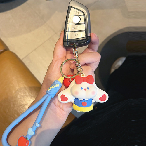 Apple Rabbit Keychain Internet Celebrity Cute Bunny Gift Exquisite Bag Pendant Car Keychain Cute Women