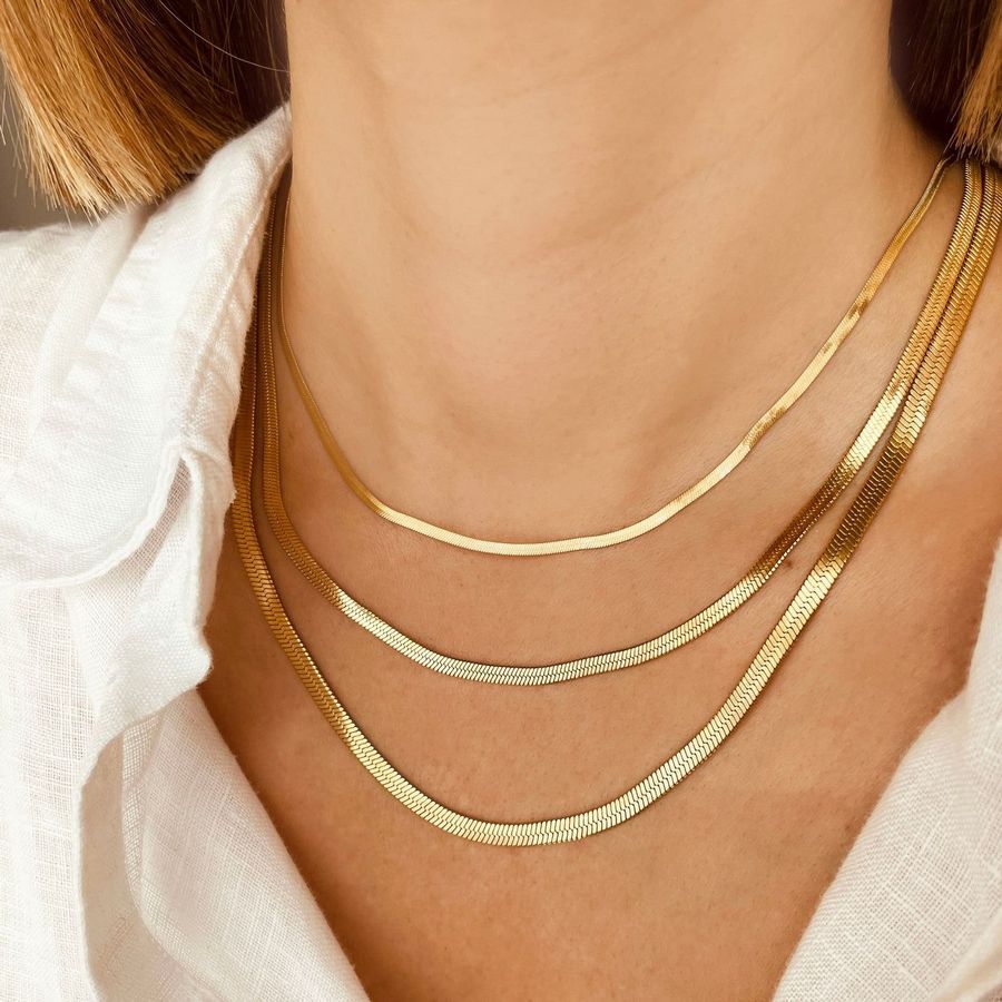 Minimalist Layered Necklace In Gold Delicate Chains For Women_voghion.com