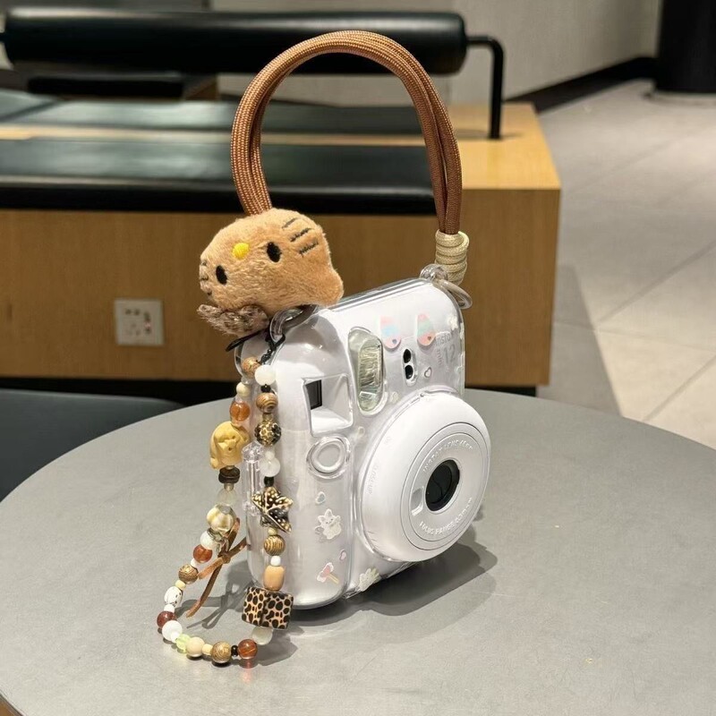 [Mini12 Transparent Case] Instax Crystal Case Polaroid Hard Shell Camera Protective Case Shell Chain Trendy