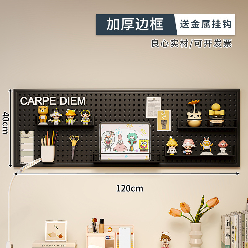Agujero tablero pared almacenamiento rack dormitorio pantalla estante colgante tablero estudio escritorio organización estante de almacenamiento