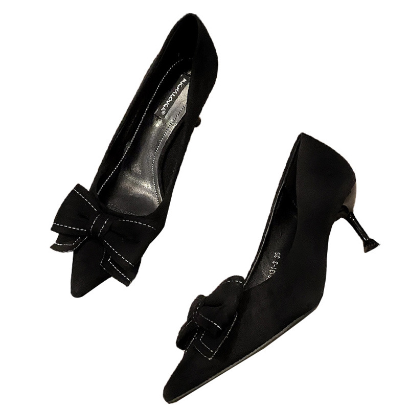Elegant High Heels With Butterfly Bow For Women's Evening Shoes_voghion.com