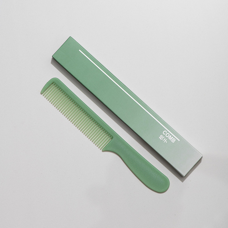 [폭발] 그라디언트 그린 카드 박스 ~ 빗 (하이 퀄리티 에메랄드 그린 긴 손잡이 빗)