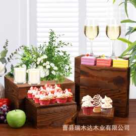 木质甜品台蛋糕架实木复古点心架派对聚会甜品摆台展示架摆放架