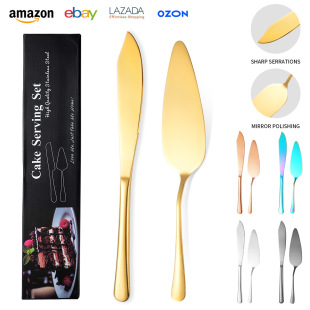 Cross-border Amazon Stainless Steel Cake Cake Knife Shovel Gift Box suit Bread Knife Pizza Cheese Baking Tool