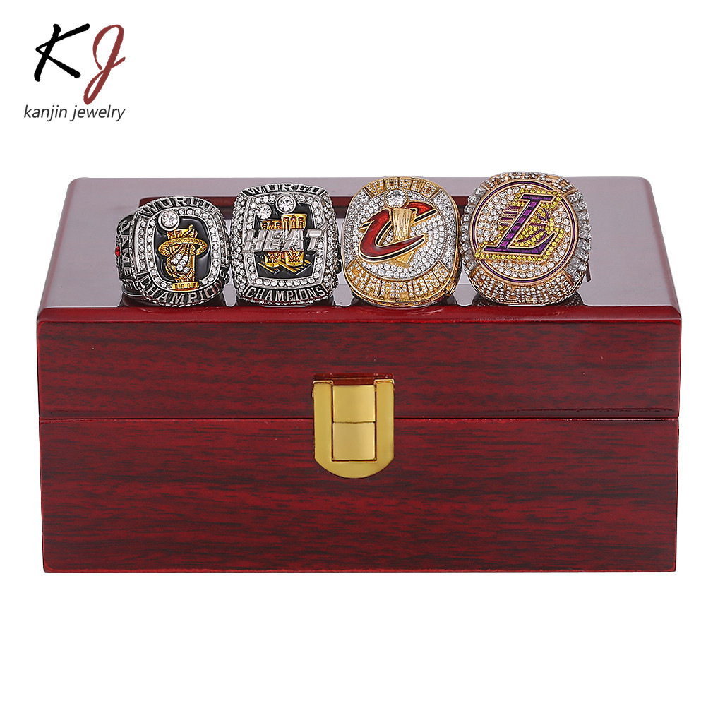 Amazon 4-piece 2020NBA James Lakers Cavaliers Championship Ring Four Crown Ring One-piece Flip