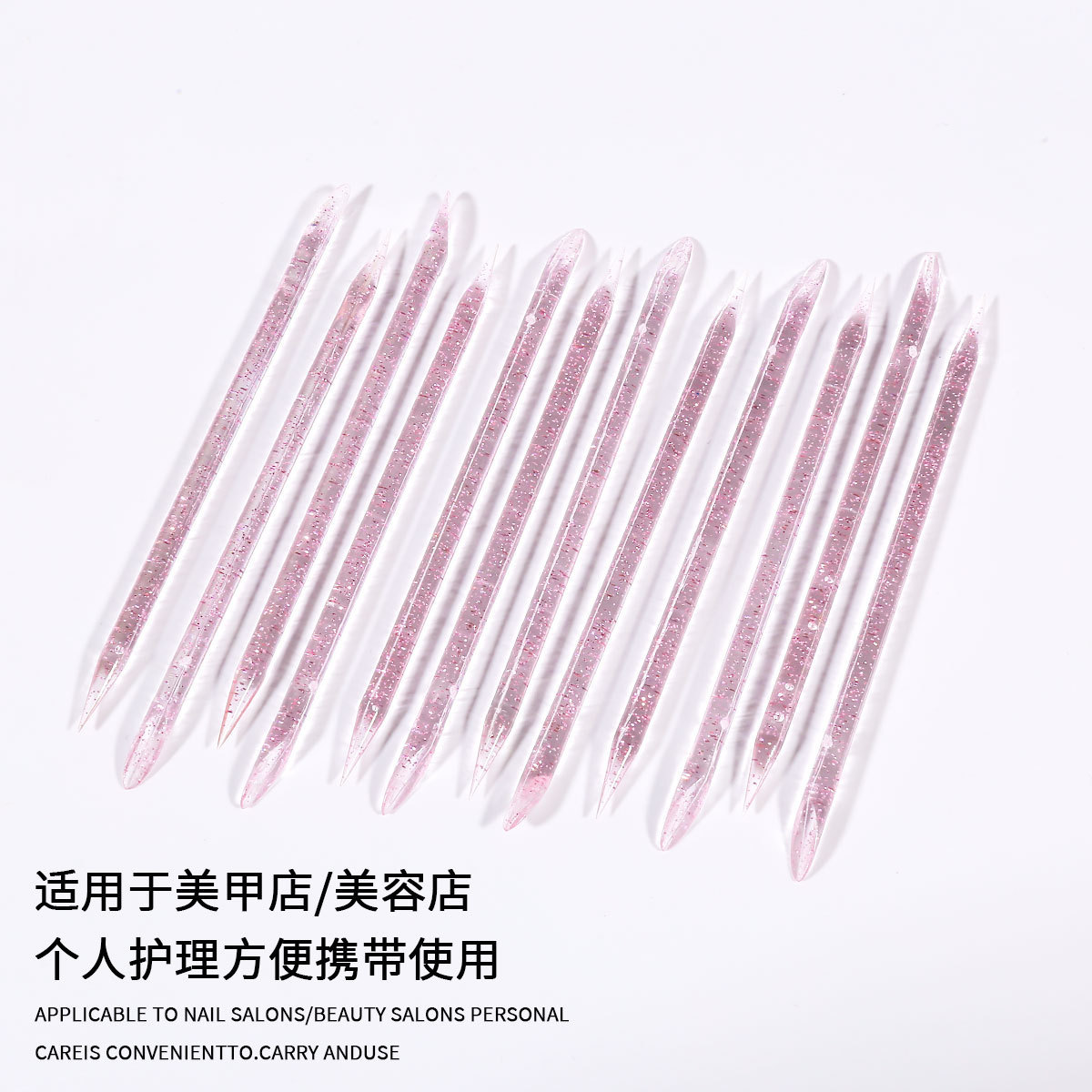 Manicure acrílico palo de cristal palo de beech palo de naranja de doble punta perforación de palo de manicure para quitar la piel muerta y usar uñas