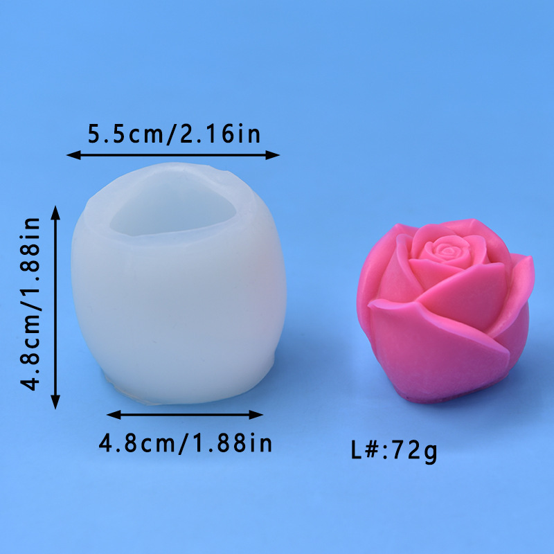 バラの花のつぼみの形のシリコーン型石鹸シリコーン型フォンダン diy キャンドル型|undefined