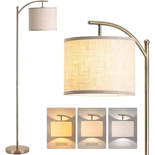 Bedroom floor lamp fishing lamp American retro minimalist creative study fabric three-color changing light living room floor lamp