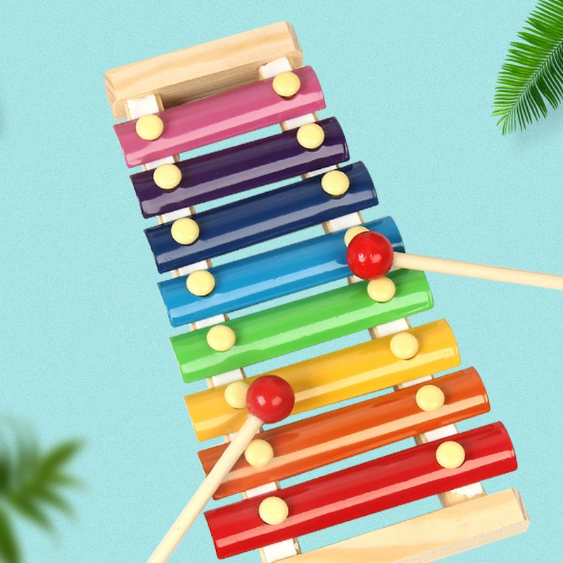 Деревянный восеминоточный ручной ударный инструмент, развивающая игрушка для детей, хит продаж в туристических зонах, с нотами, оптом