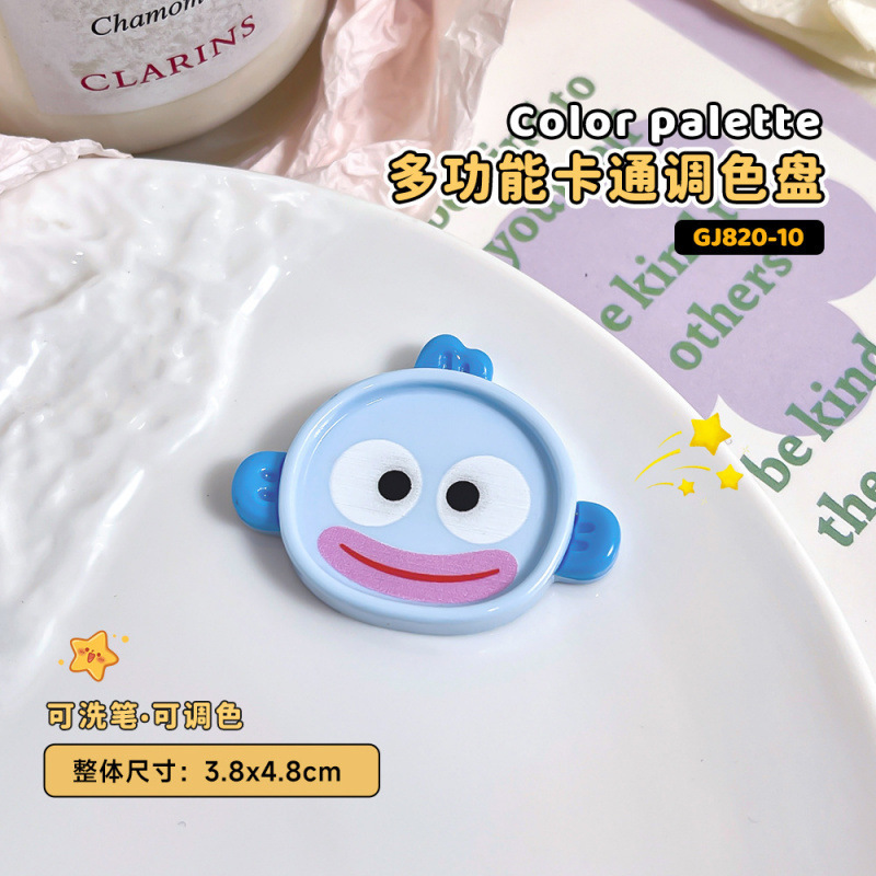 卡通美甲调色盘新款萌宠洗笔杯盘美甲多功能彩绘调胶专用工具托盘|undefined