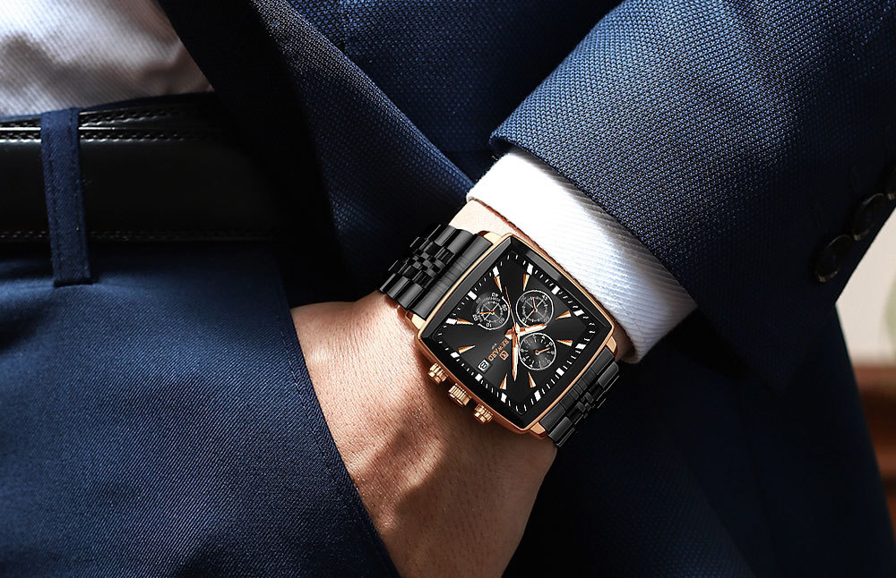 Belohnung High-End-Smart-Herrenuhr Multifunktions-Chronograph Business Herrenuhr wasserdicht leuchtender Kalender massives Stahlband_voghion.com