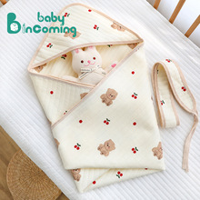 婴儿抱被春秋款新生儿产房包被a类空气棉透气可水洗宝宝外出包单