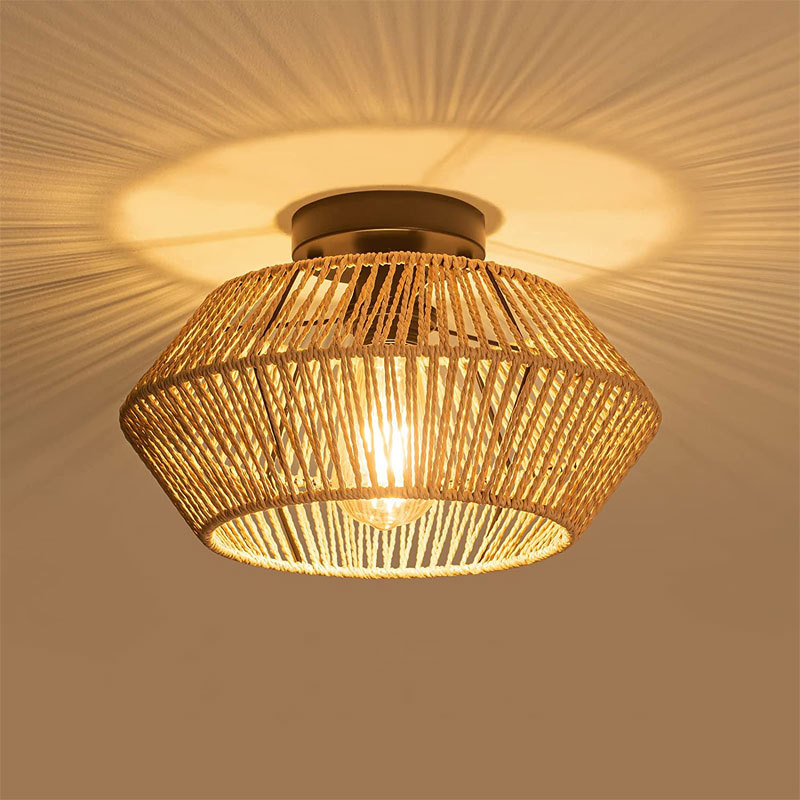 Country retro woven creative lights for living room for bedroom for…