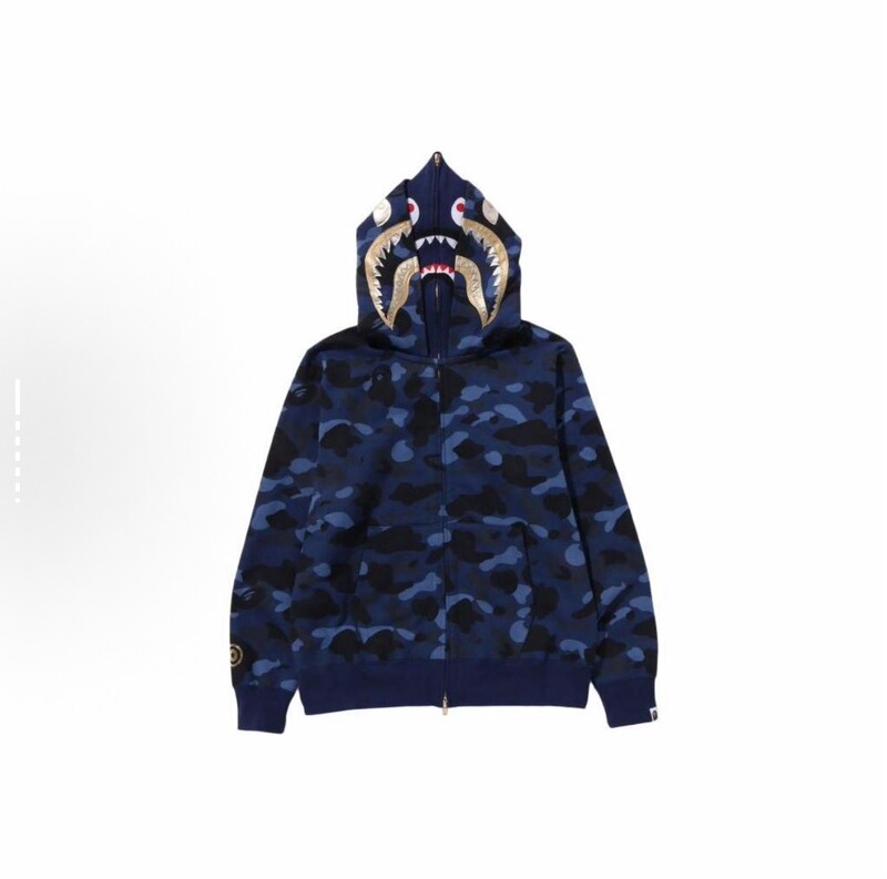 bape龙年限定双帽秋冬刺绣连帽衫拉链卫衣鲨鱼头连帽开衫潮牌|undefined