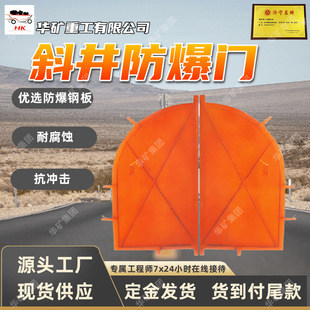 Coal Mine Curved Inclined Air Shaft Door, Inclined Shaft Mouth Explosion-Proof Door, Automatic Reset Steel, Underground Release Shock Wave