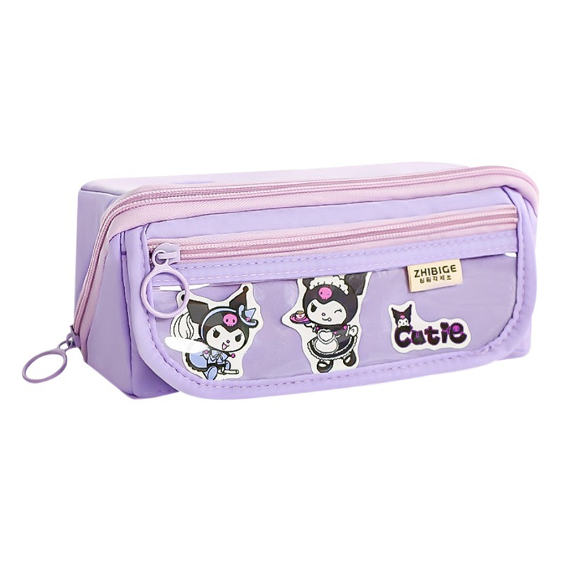 Chica corazón Prisma caja de lápices de gran capacidad mujer estudiante papelería caja de alta apariencia chica papelería bolsa multifuncional lápiz caso