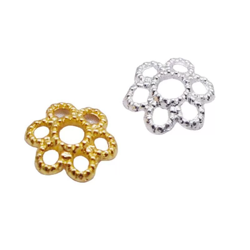 Аксессуары из сплава Золотые 6 мм цветочные ножки из бисера