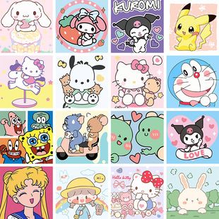 Digital oil painting 30*30 wholesale children's handmade diy painting bedroom decorative painting filling coloring oil painting