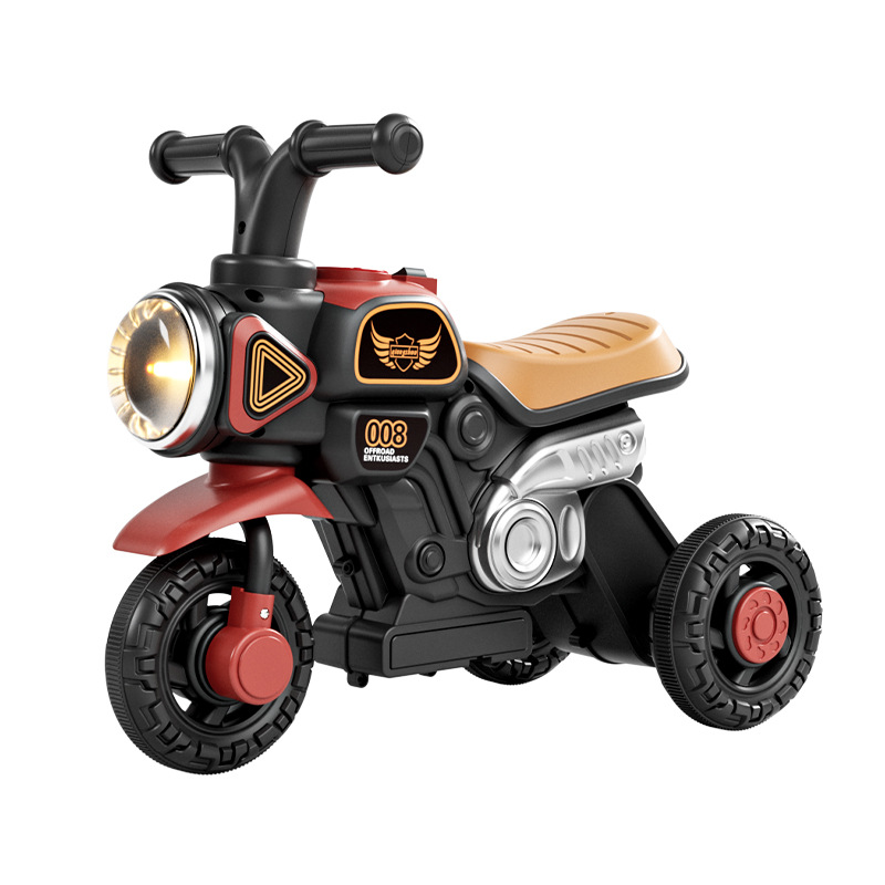 coche eléctrico para niños, motocicleta de tres ruedas, educación temprana, coche de juguetes para niños, niños y niñas, cargado y deslizante.