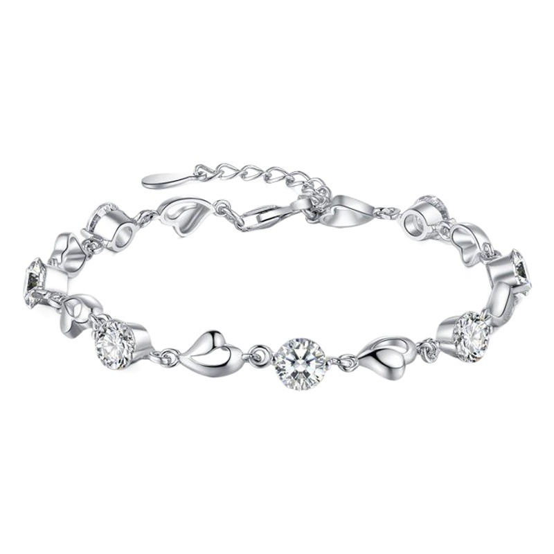 Pulsera de plata esterlina S925, corazón océano, simple, regalo de San Valentín, estudiante, personalizada