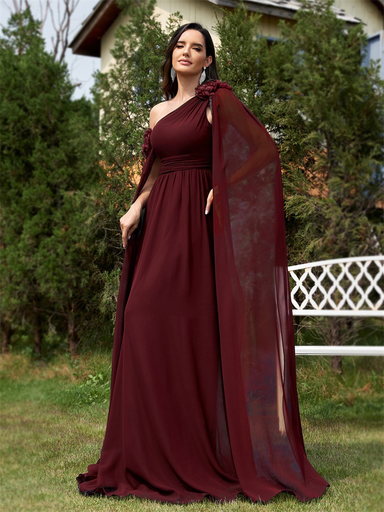 Elegant Women's A-line Chiffon Evening Dress For Formal Banquets_voghion.com