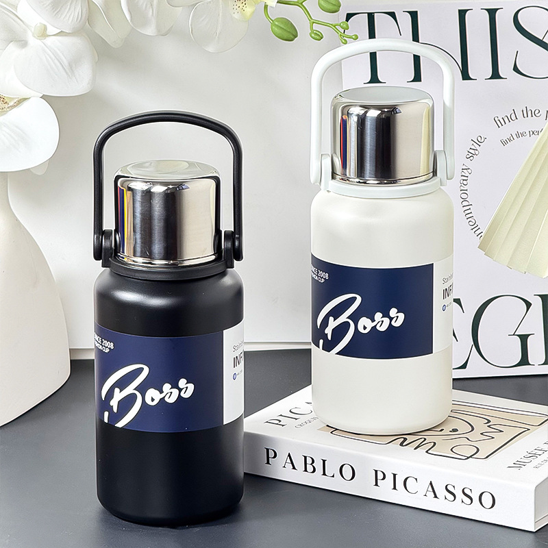 316不锈钢大容量运动水壶时尚简约便携保温杯礼品杯子提手水杯子