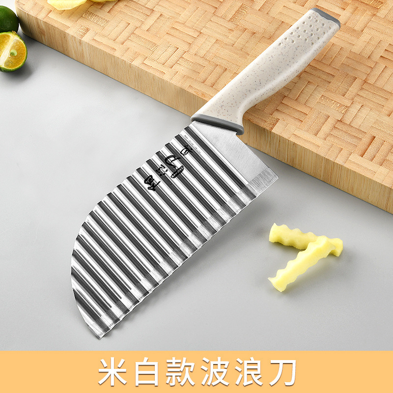 Cuchillo de cocina de dientes de lobo de acero inoxidable ondulado multifuncional espesar cuchillo cuchillo creativo de cocina patata nueva