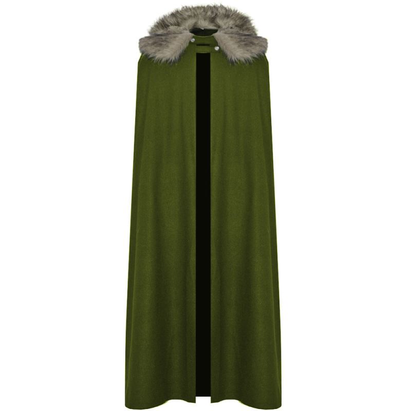 Game of Thrones Snowo's Cloak Cosplay Halloween Retro Medieval Woolen Coat Cloak Game of Thrones Snowo's Cloak Cosplay Halloween Retro Medieval Woolen Coat Cloak