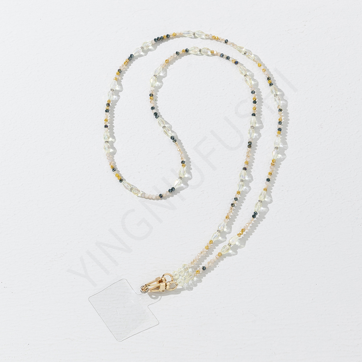 56g Weight Mobile Phone Chain Classification 1 Piece Quantity Glass Material Geometric Pattern Cute, Modern Style Style Beaded Craft Cute Modern Style Geometric Glass Beaded Mobile Phone Chain 6