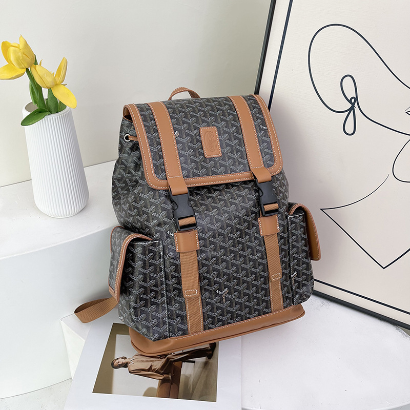 Foreign Trade Goyard Backpack Cross-Border New Large Capacity Men's and Women's Backpack Tote Bag Business Leisure Travel Goyard