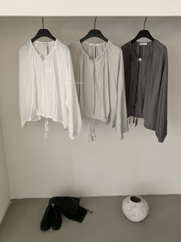 【MISS密思家正品店】休闲简约气圆领质抽绳系带小衫女装33702|undefined