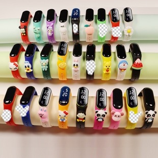 in stock wholesale cartoon doll children's electronic watch LED touch bracelet men and women students sports watch gifts