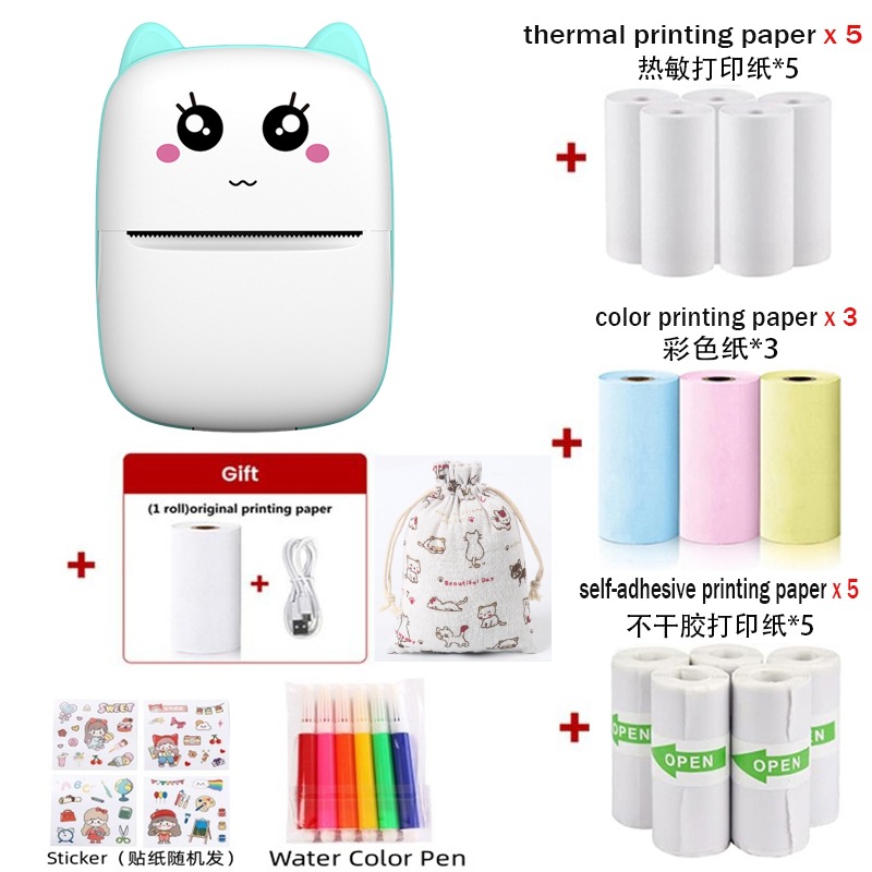 X1 블루 [인쇄지 1롤 + 인쇄지 5롤 + 컬러지 3롤 + 스티커 5롤 + 수채펜 6개 + 스티커 + 천가방 포함]