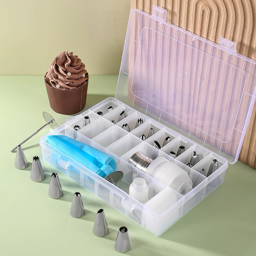 24 small 7 large decorating nozzle set + decorating nails + decorating bag, cream nozzle, cake decorating tools