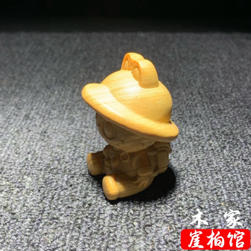 天然崖柏木雕拉布布手把件文玩可爱手办收藏家居客厅装饰品小摆件|undefined